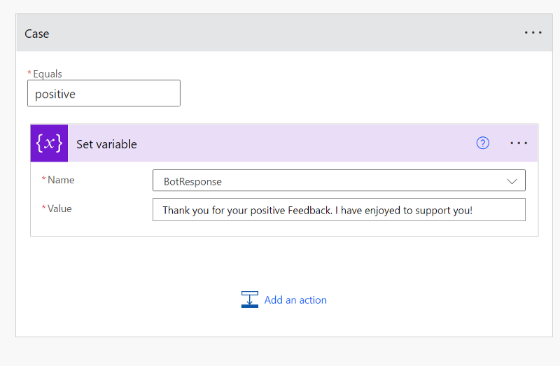 Figure 37: create a positive case with Response to User