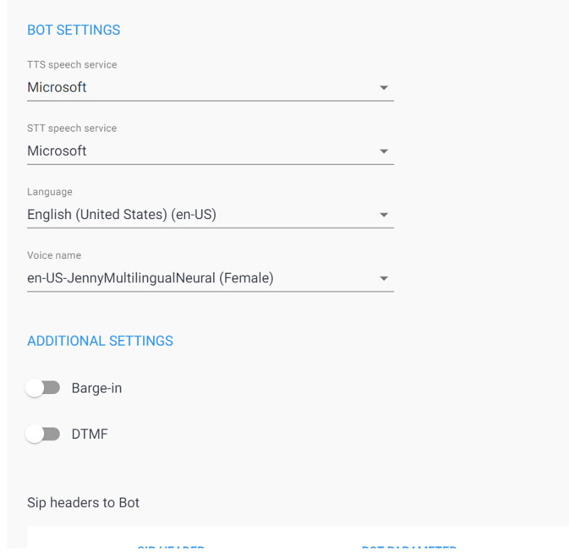 Figure 29: Select TTS, STT and Voice Font