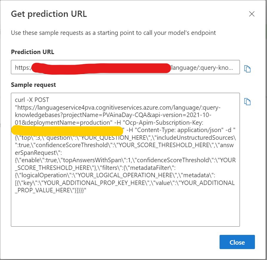 Figure 9: Retrieve the Site URL and Account Key