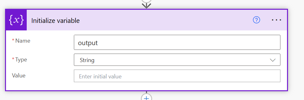 Figure 8: Initialize a Variable